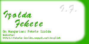 izolda fekete business card
